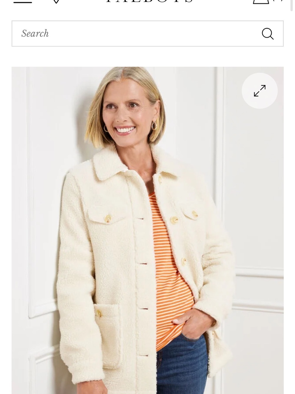 Talbots Cream cozy Teddy Jacket